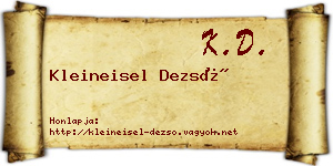 Kleineisel Dezső névjegykártya