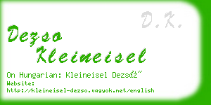 dezso kleineisel business card